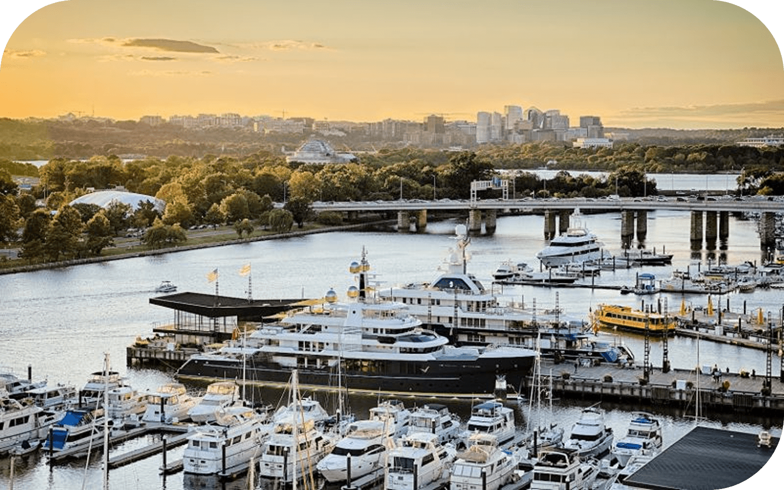 Marina with boats in Maldives
